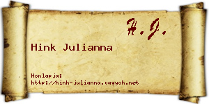 Hink Julianna névjegykártya